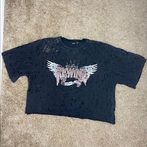 Vintage distressed cropped shirt